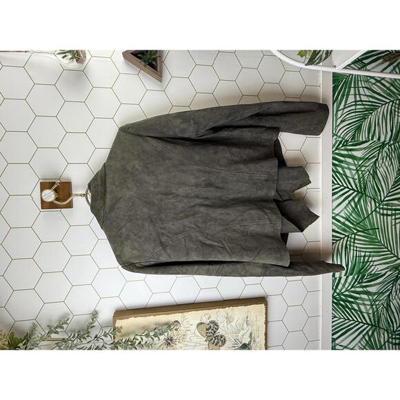 EDUN (designed by Bono) 100% Lamb Suede Asymmetric Moto Jacket - Size - Large - Picture 5 of 9